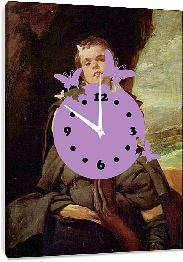 Часы картина - Portraet des Hofzwerges Francisco Lezcano. Диего Веласкес