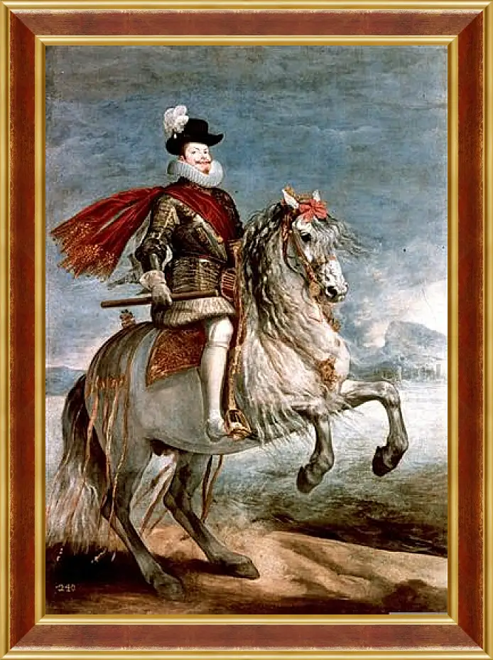 Картина в раме - Felipe III caballo. Диего Веласкес