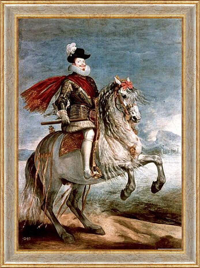 Картина в раме - Felipe III caballo. Диего Веласкес