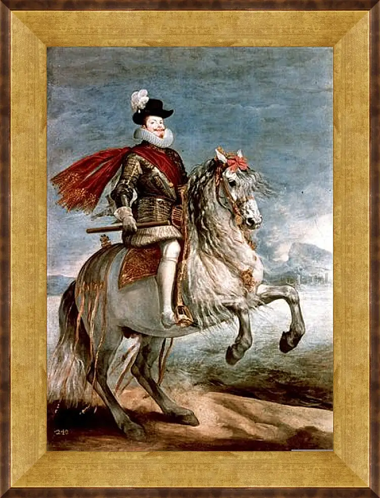 Картина в раме - Felipe III caballo. Диего Веласкес