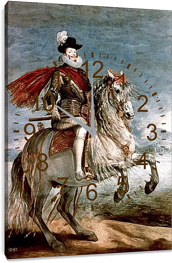 Часы картина - Felipe III caballo. Диего Веласкес