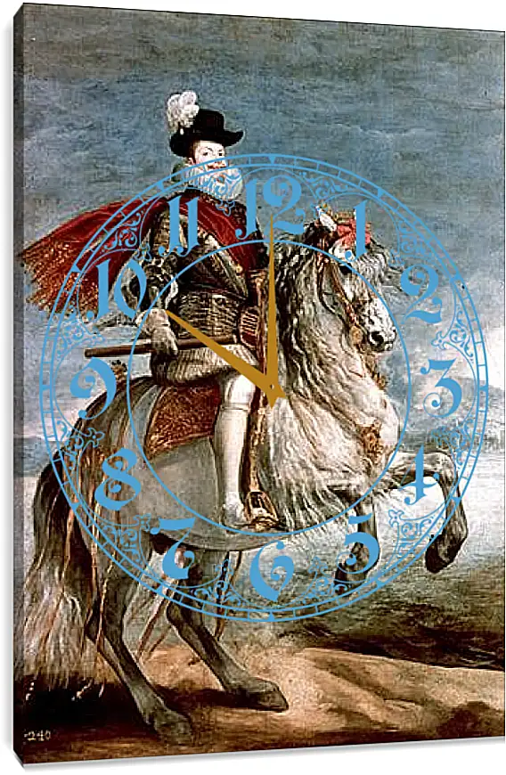 Часы картина - Felipe III caballo. Диего Веласкес