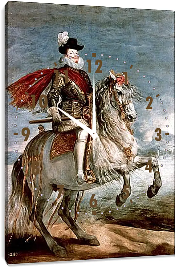 Часы картина - Felipe III caballo. Диего Веласкес