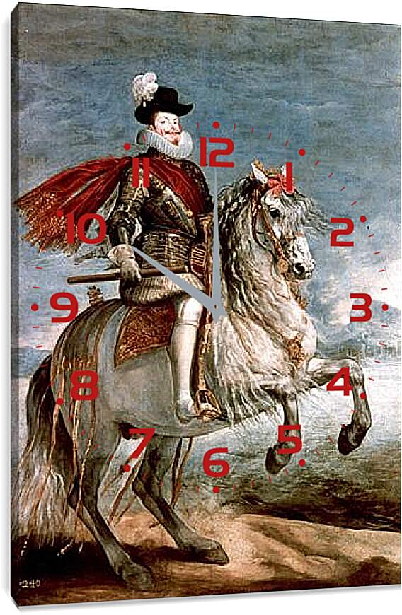 Часы картина - Felipe III caballo. Диего Веласкес