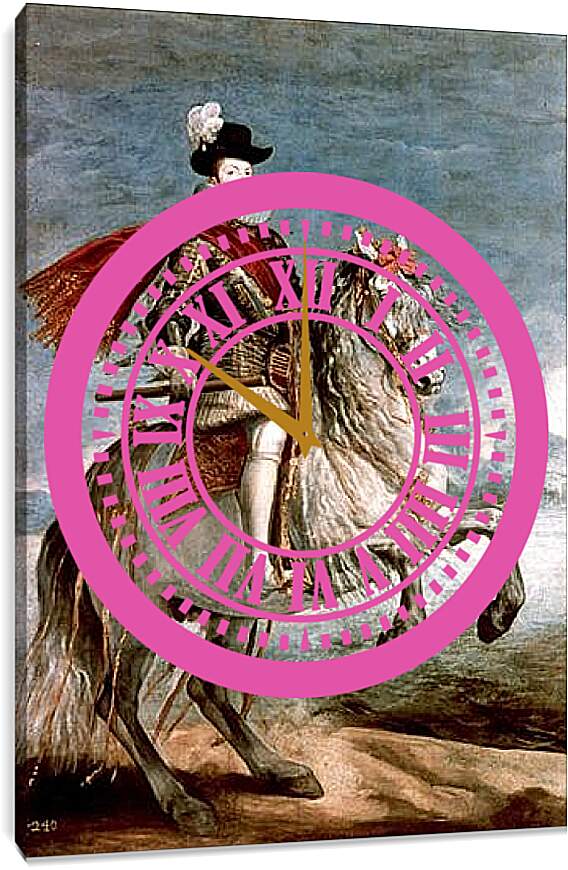 Часы картина - Felipe III caballo. Диего Веласкес