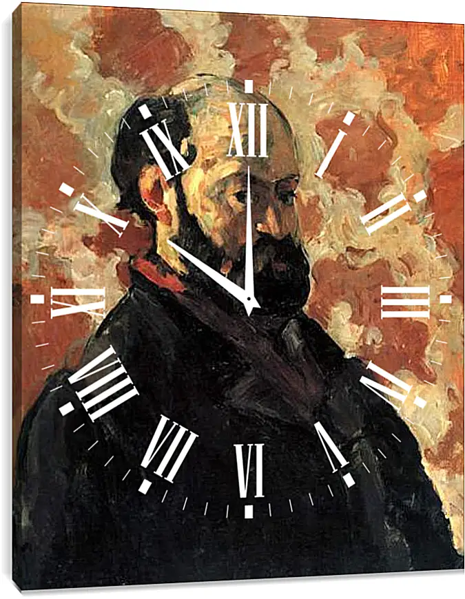 Часы картина - Selbstportraet vor rosa Hintergrund. Поль Сезанн