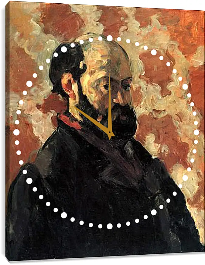 Часы картина - Selbstportraet vor rosa Hintergrund. Поль Сезанн