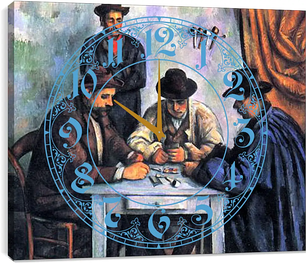 Часы картина - The Card Players. Поль Сезанн