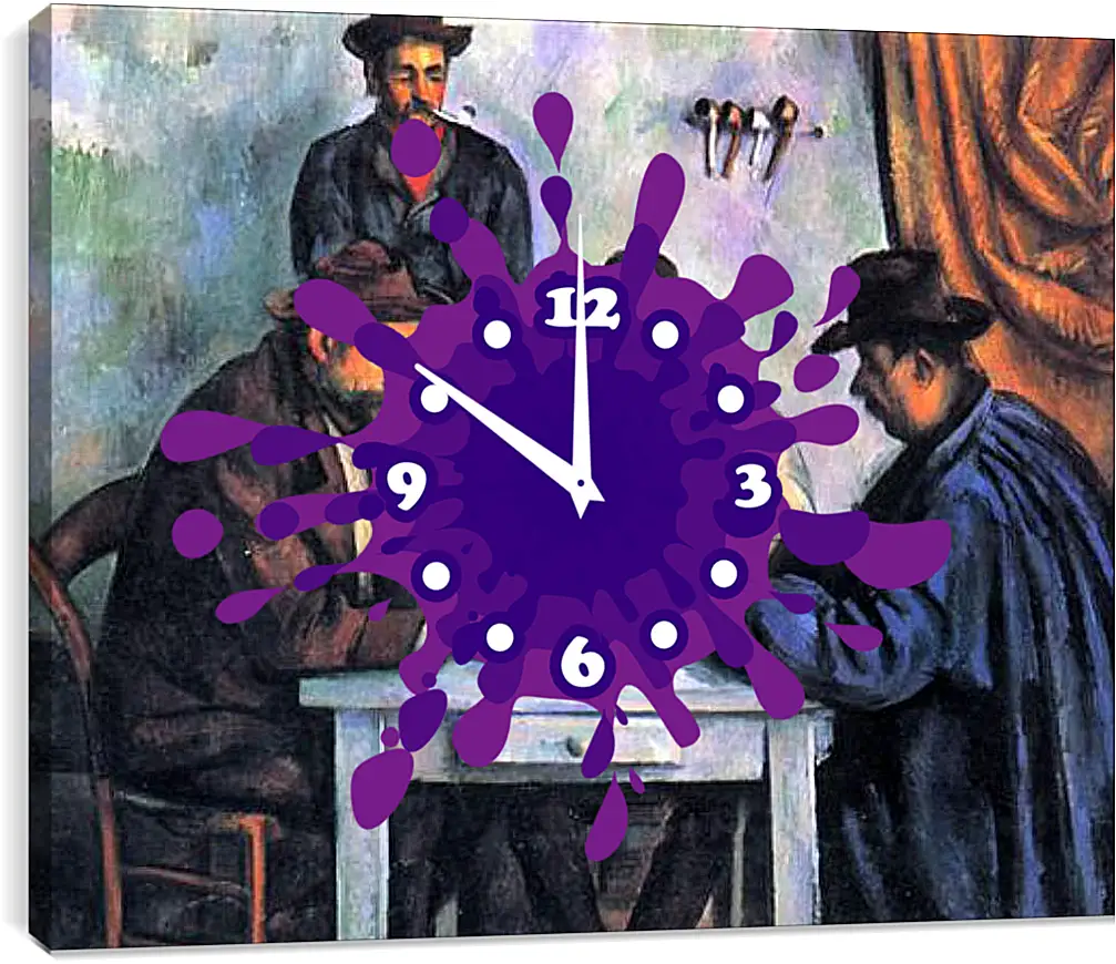 Часы картина - The Card Players. Поль Сезанн