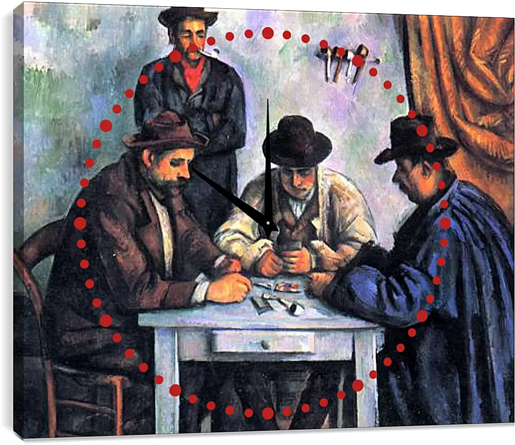 Часы картина - The Card Players. Поль Сезанн