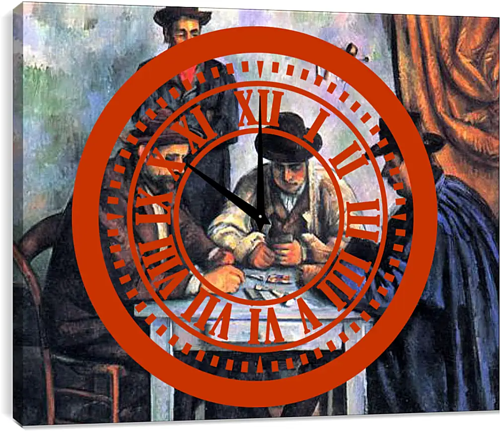 Часы картина - The Card Players. Поль Сезанн