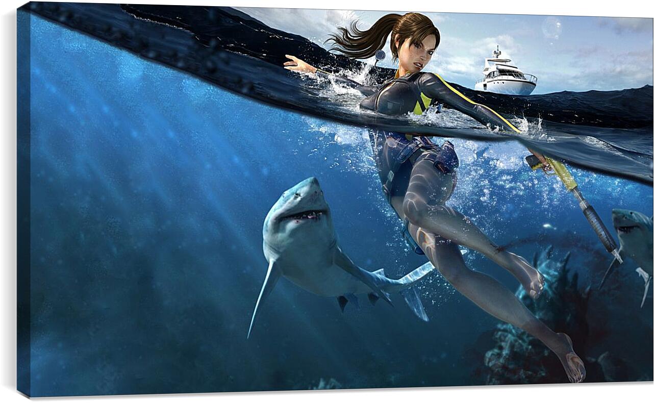 Постер и плакат - Дайвинг с акулами