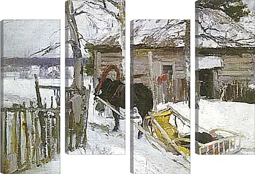 Модульная картина - Зимой. Коровин Константин
