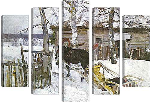 Модульная картина - Зимой. Коровин Константин