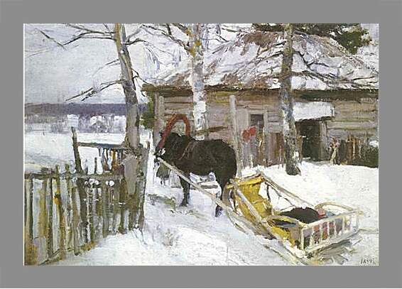 Картина в раме - Зимой. Коровин Константин