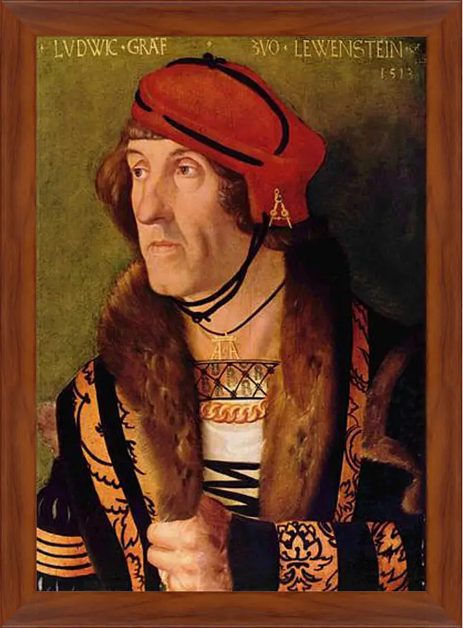 Картина в раме - Portrat des Ludwig Graf zu Lowenstein. Ханс Бальдунг