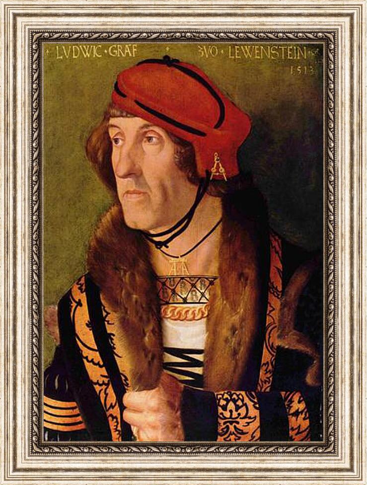 Картина в раме - Portrat des Ludwig Graf zu Lowenstein. Ханс Бальдунг