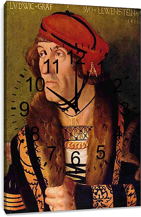 Часы картина - Portrat des Ludwig Graf zu Lowenstein. Ханс Бальдунг
