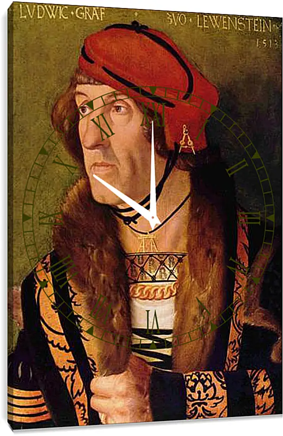 Часы картина - Portrat des Ludwig Graf zu Lowenstein. Ханс Бальдунг