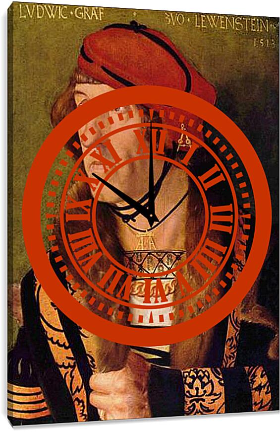 Часы картина - Portrat des Ludwig Graf zu Lowenstein. Ханс Бальдунг