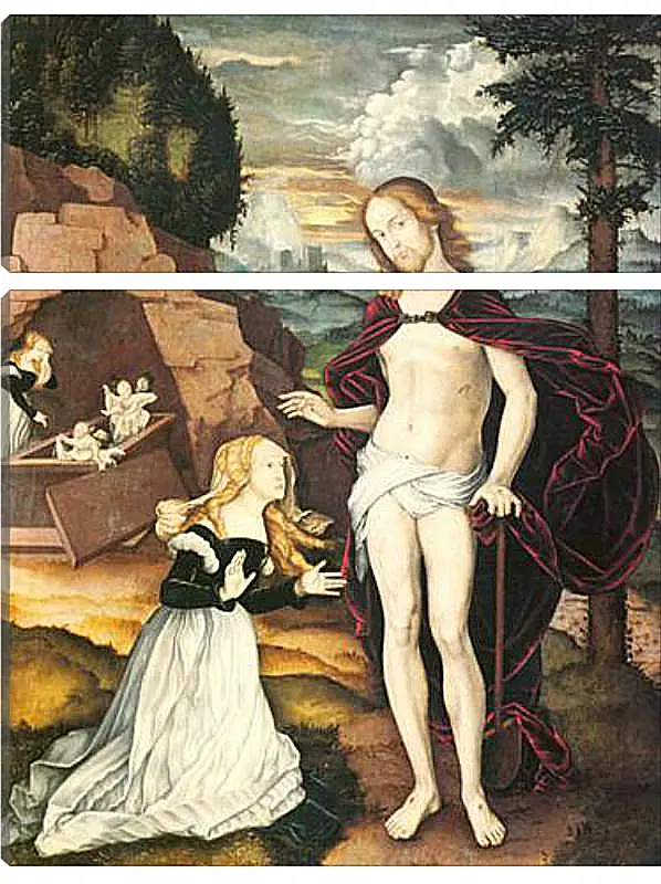 Модульная картина - Christus als Gartner (Noli me tangere). Ханс Бальдунг
