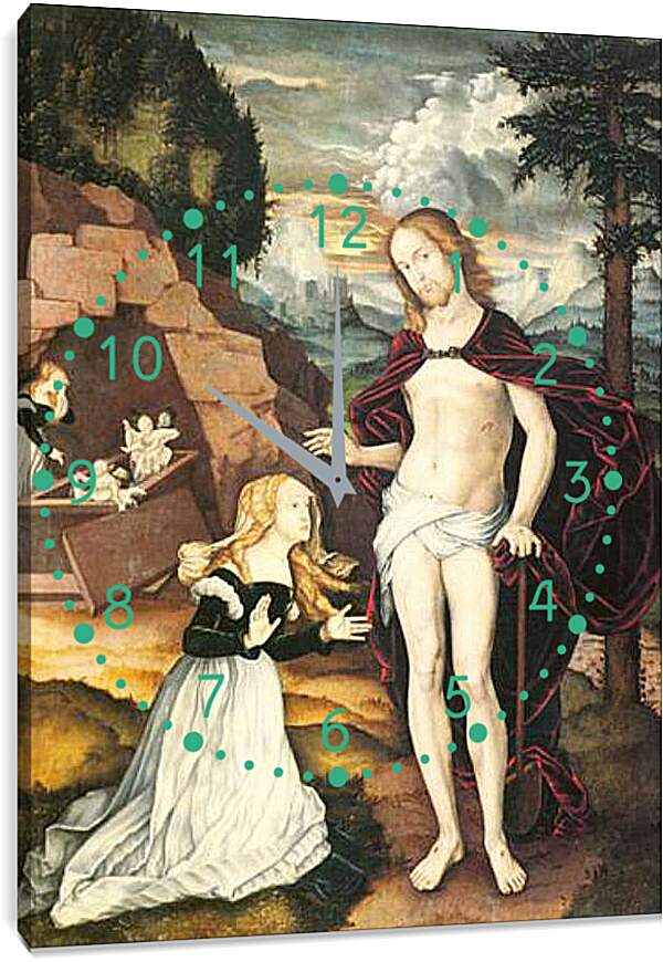 Часы картина - Christus als Gartner (Noli me tangere). Ханс Бальдунг