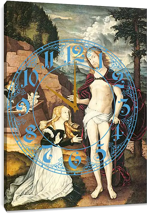 Часы картина - Christus als Gartner (Noli me tangere). Ханс Бальдунг