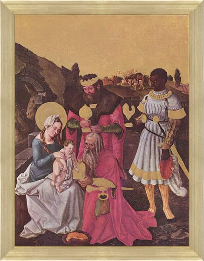 Картина в раме - Anbetung der Heiligen Drei Konige. Ханс Бальдунг