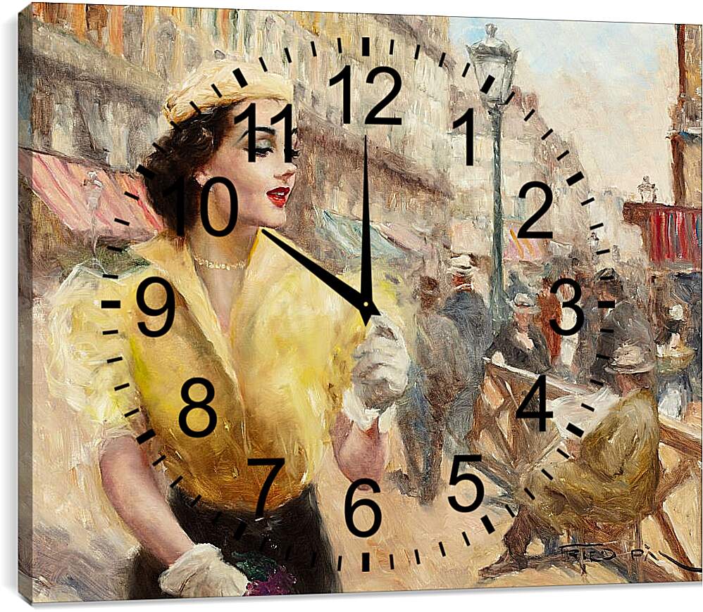 Часы картина - На городской ярмарке