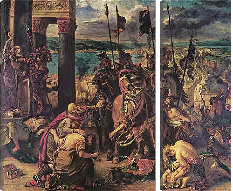 Модульная картина - The Entry of the Crusaders into Constantinople. Эжен Делакруа