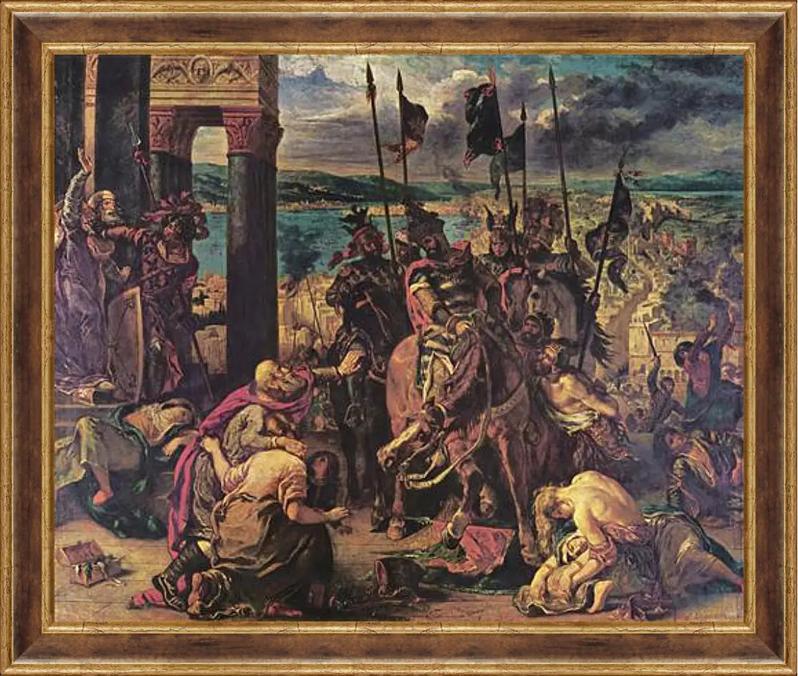 Картина в раме - The Entry of the Crusaders into Constantinople. Эжен Делакруа