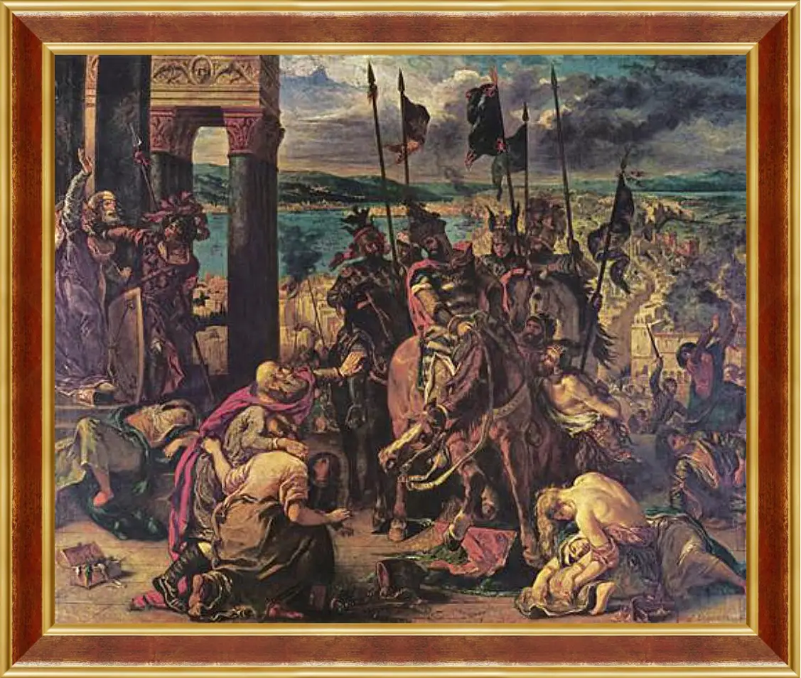 Картина в раме - The Entry of the Crusaders into Constantinople. Эжен Делакруа