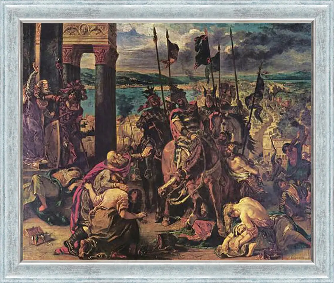 Картина в раме - The Entry of the Crusaders into Constantinople. Эжен Делакруа