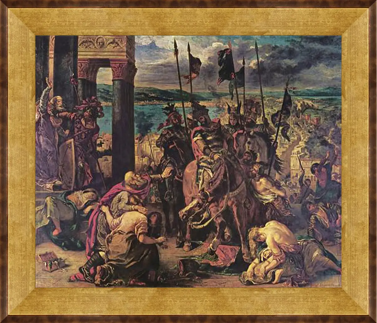 Картина в раме - The Entry of the Crusaders into Constantinople. Эжен Делакруа