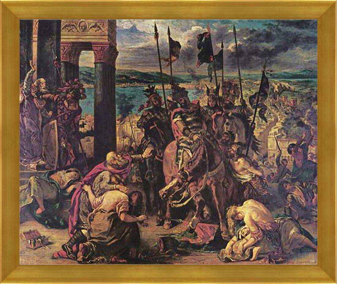 Картина в раме - The Entry of the Crusaders into Constantinople. Эжен Делакруа