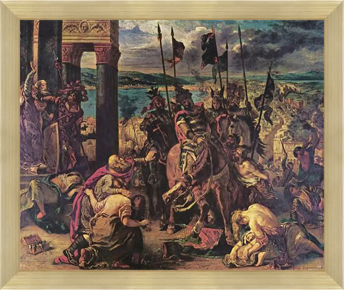 Картина в раме - The Entry of the Crusaders into Constantinople. Эжен Делакруа