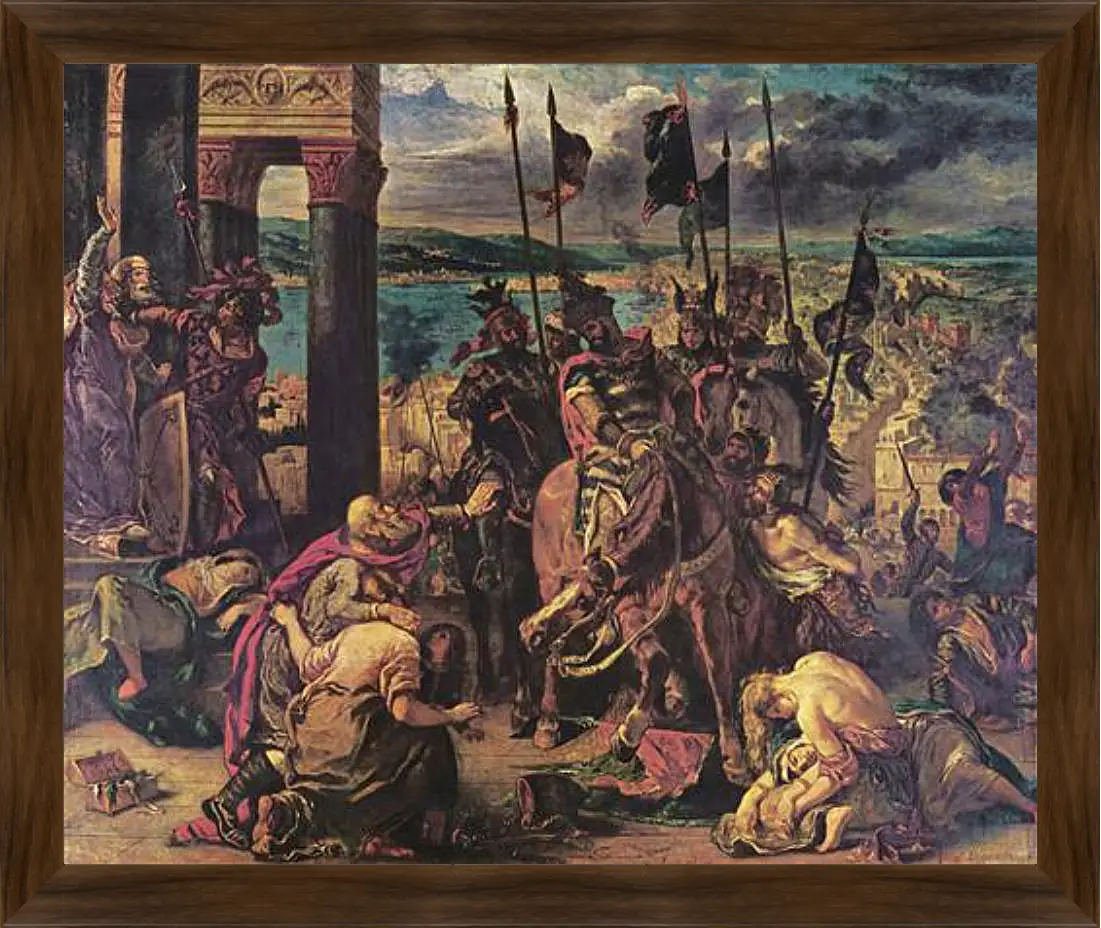 Картина в раме - The Entry of the Crusaders into Constantinople. Эжен Делакруа