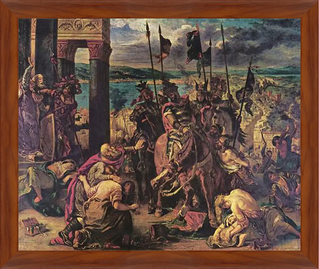 Картина в раме - The Entry of the Crusaders into Constantinople. Эжен Делакруа