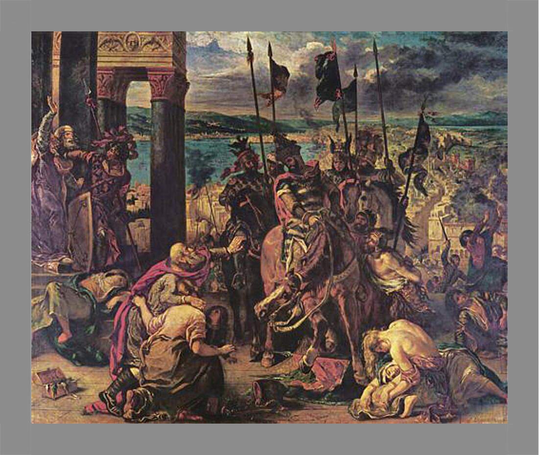 Картина в раме - The Entry of the Crusaders into Constantinople. Эжен Делакруа