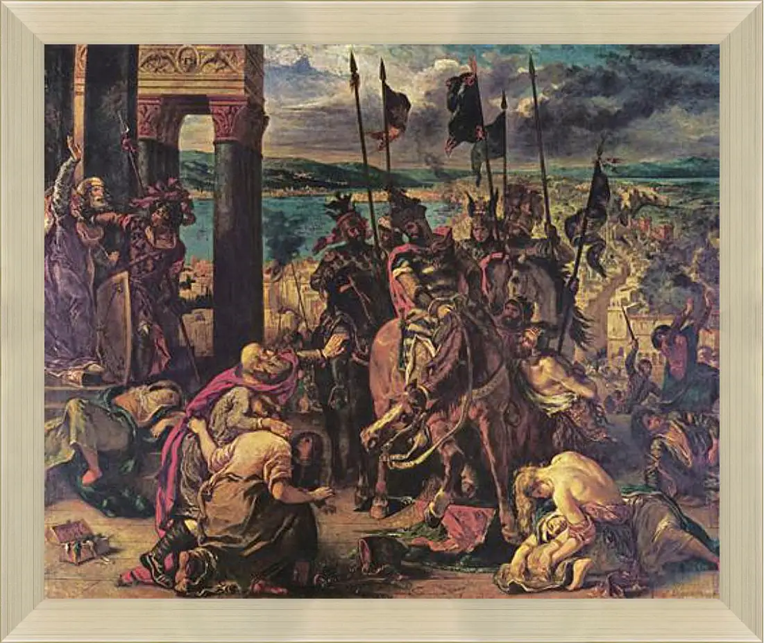 Картина в раме - The Entry of the Crusaders into Constantinople. Эжен Делакруа