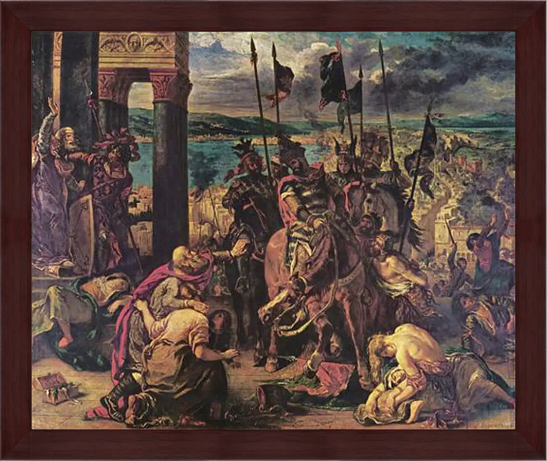 Картина в раме - The Entry of the Crusaders into Constantinople. Эжен Делакруа