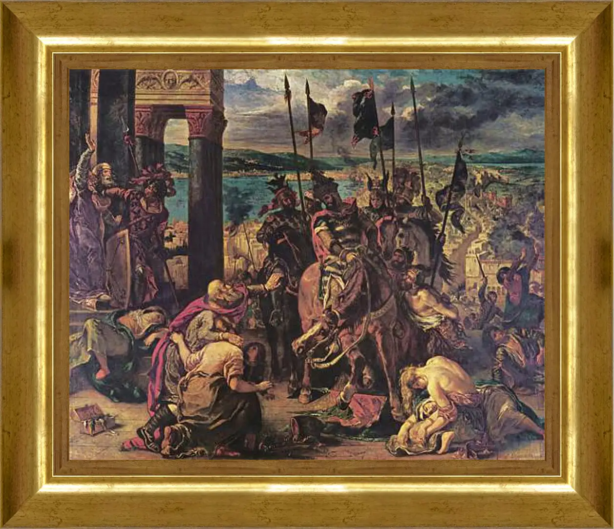 Картина в раме - The Entry of the Crusaders into Constantinople. Эжен Делакруа