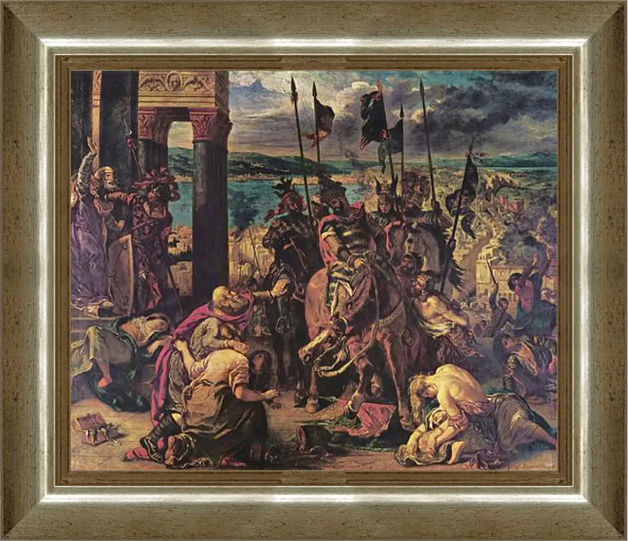 Картина в раме - The Entry of the Crusaders into Constantinople. Эжен Делакруа