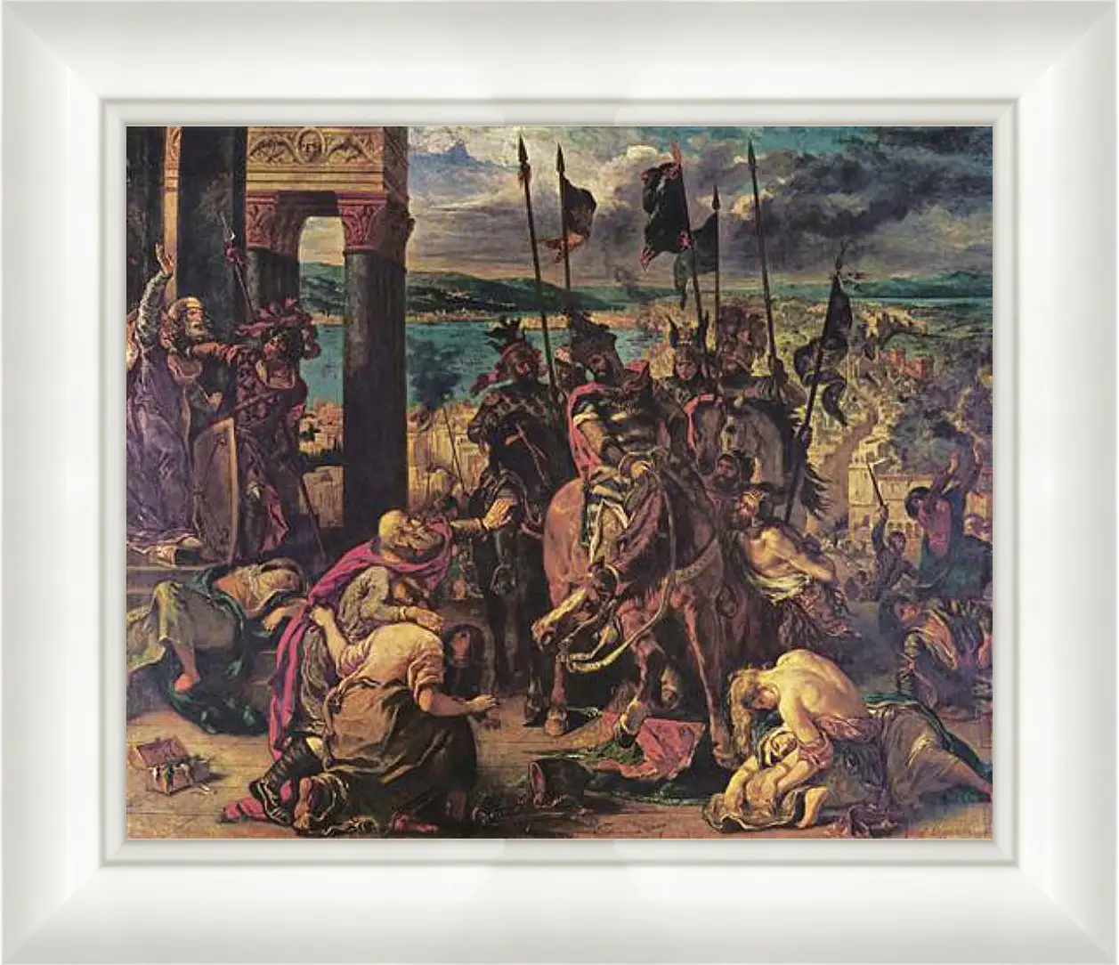 Картина в раме - The Entry of the Crusaders into Constantinople. Эжен Делакруа