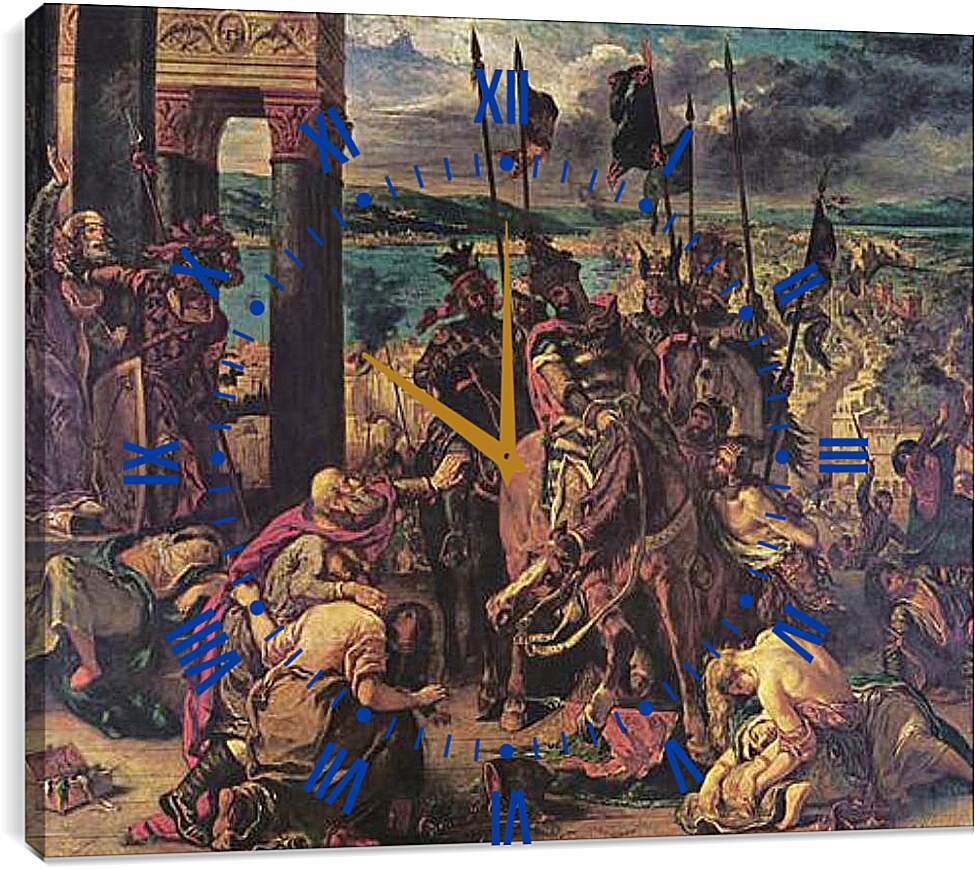 Часы картина - The Entry of the Crusaders into Constantinople. Эжен Делакруа