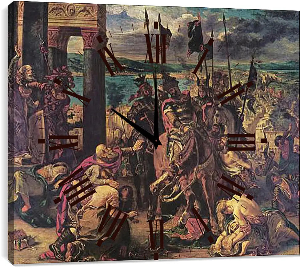 Часы картина - The Entry of the Crusaders into Constantinople. Эжен Делакруа