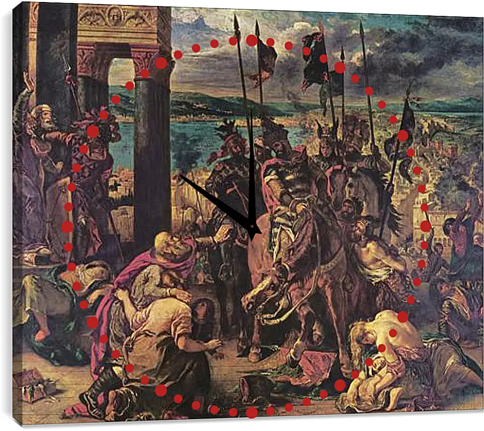 Часы картина - The Entry of the Crusaders into Constantinople. Эжен Делакруа