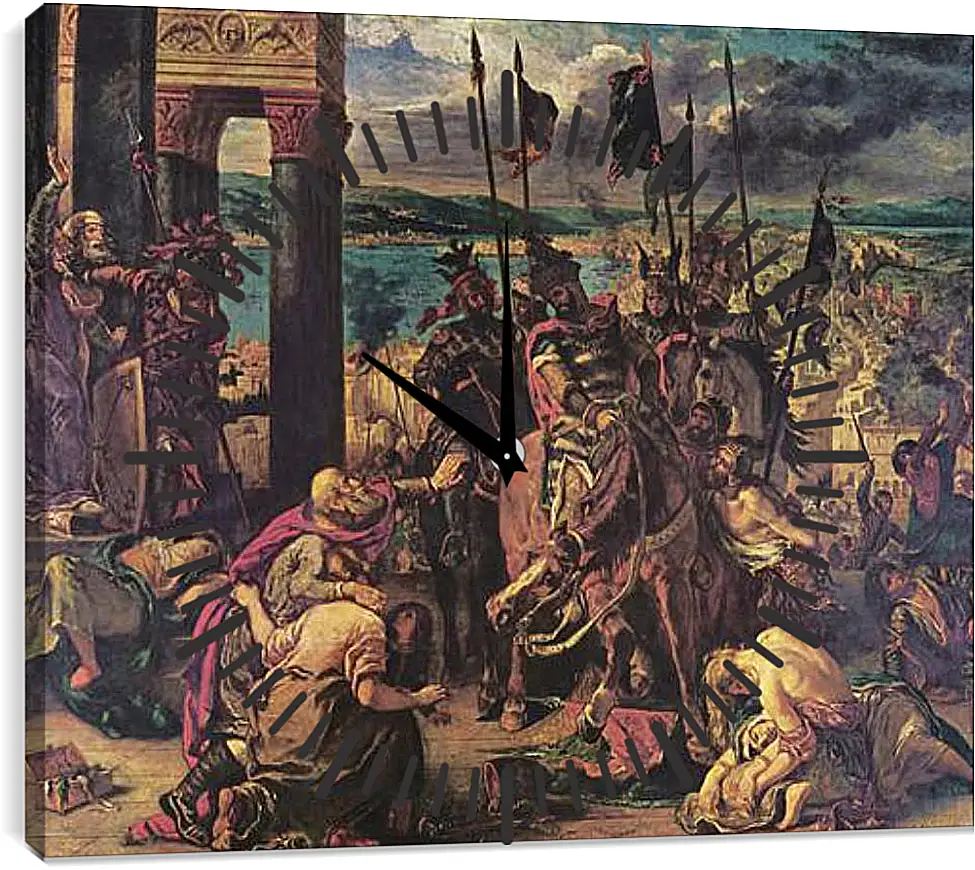 Часы картина - The Entry of the Crusaders into Constantinople. Эжен Делакруа