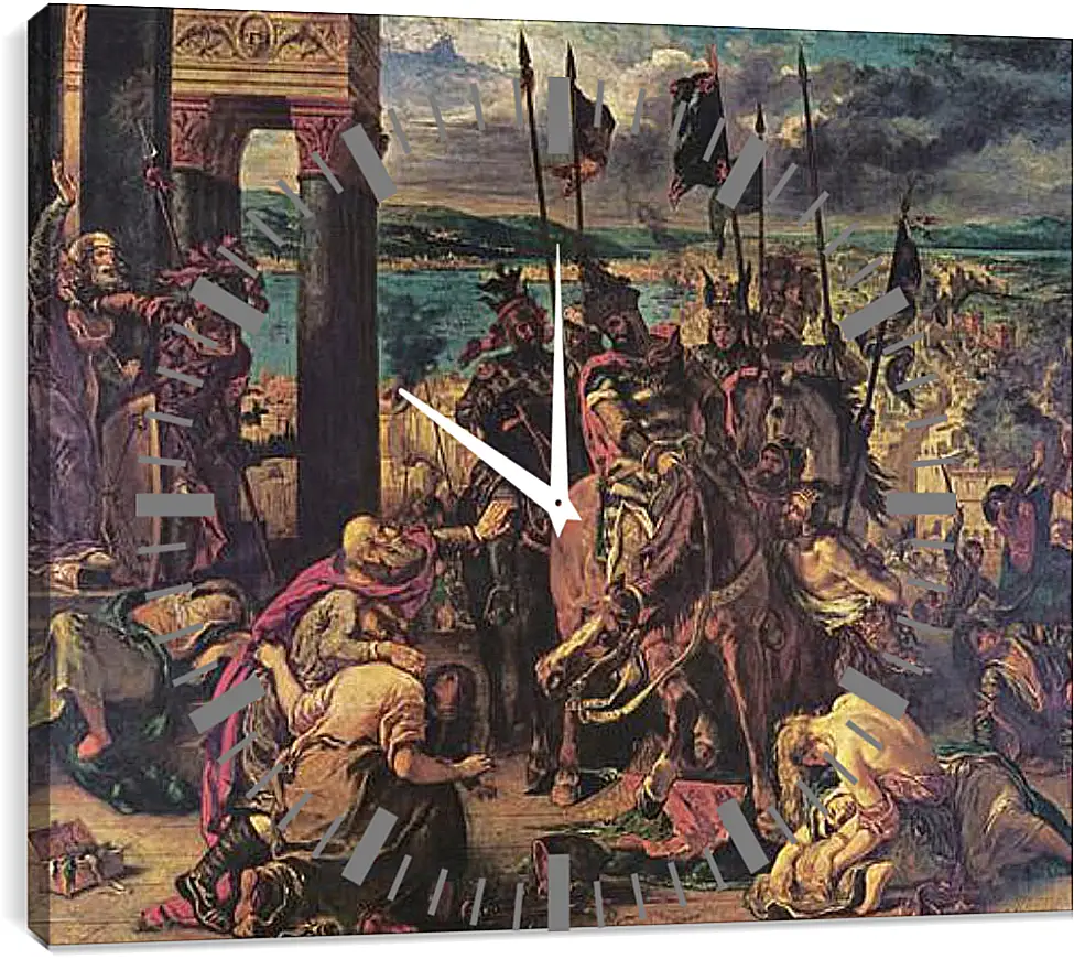 Часы картина - The Entry of the Crusaders into Constantinople. Эжен Делакруа