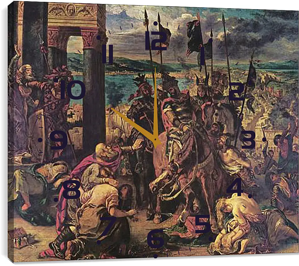 Часы картина - The Entry of the Crusaders into Constantinople. Эжен Делакруа